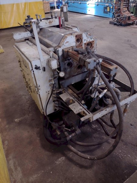 25,000 LB. MITCHELL MODEL #PP550 (4) DIE IN LINE TUBULAR CONVEYOR ROLL SHAFT END FORMING MACHINE: STOCK #15297