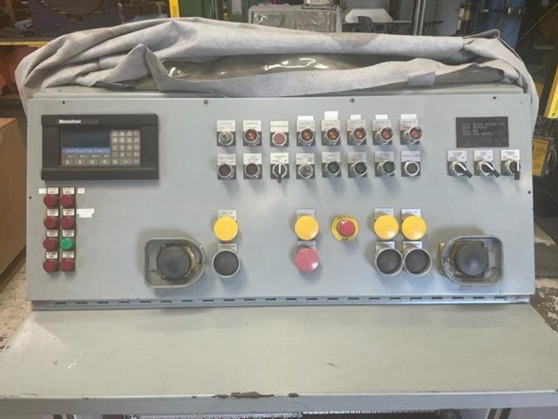 2100 Ton Lake Erie Hydraulic 4 Post Press, Double Action, 37" STR, 114" x 126" Rolling Bolster, Cushions, Updated &amp; Rebuilt in 2000