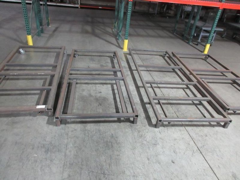 Heavy Duty Steel Flat Sheet Material Racks with Casters on one End (4pcs)- Auction Item