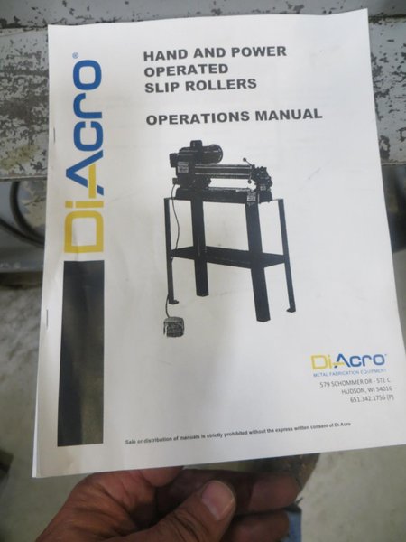 DiAcro No 24 Power Slip Roll with (3) 24&quot; Rolls- Auction Item
