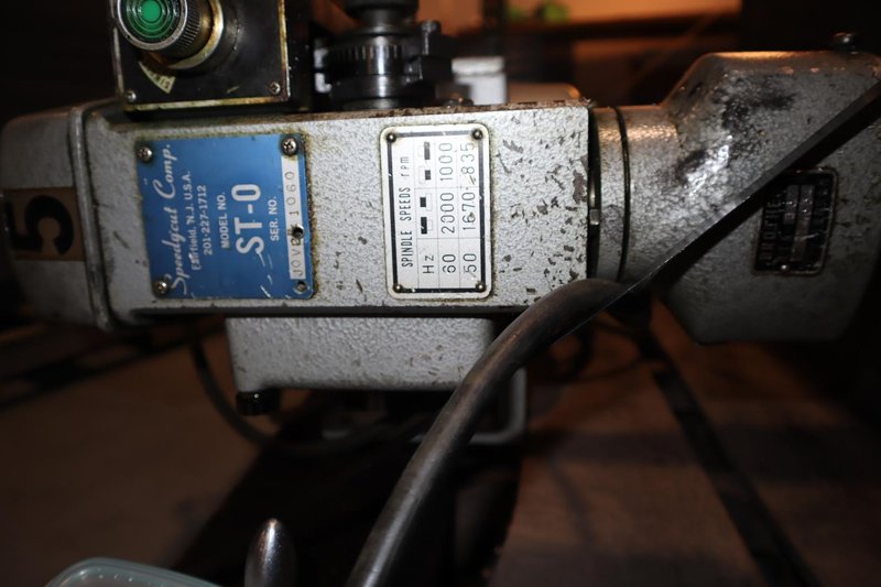 SpeedyCut ST-0 Tapping Machine with 5" Throat W/ Foot Pedal, Mounted On Metal Table- Auction Item