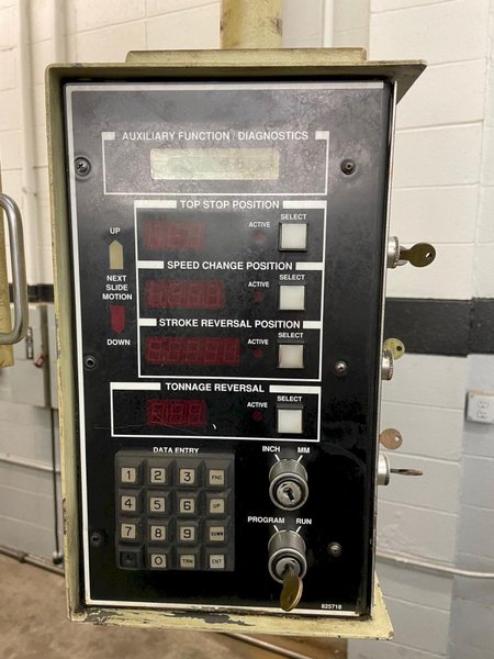 Cincinnati Model 75 OBS 75 Ton Hydraulic Gap Frame Press, 8" Stroke, Die Cushion, Cincinnati Tonnage and Position Controls