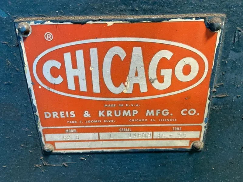 CHICAGO DREIS &amp; KRUMP MFG. CO. 96” x 36-55 TONS PRESS BRAKE   -  68 B