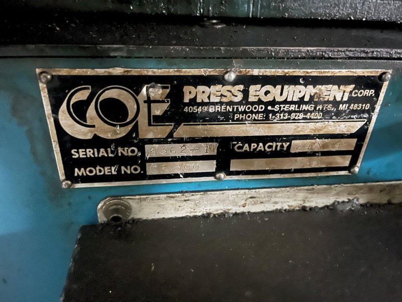 24&quot; Coe Air Feed and Straightener CF500, Cabinet Mounted - Coil Feed Equipment