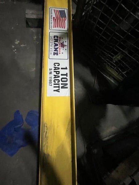 1 TON JIB CRANE STOCK #3835