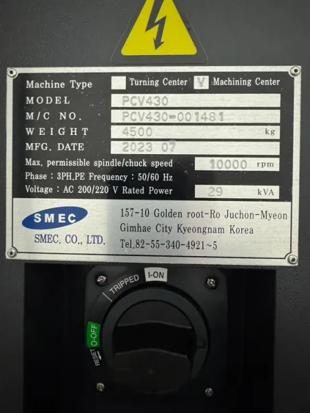 2023 SMEC PCV 430 VMC