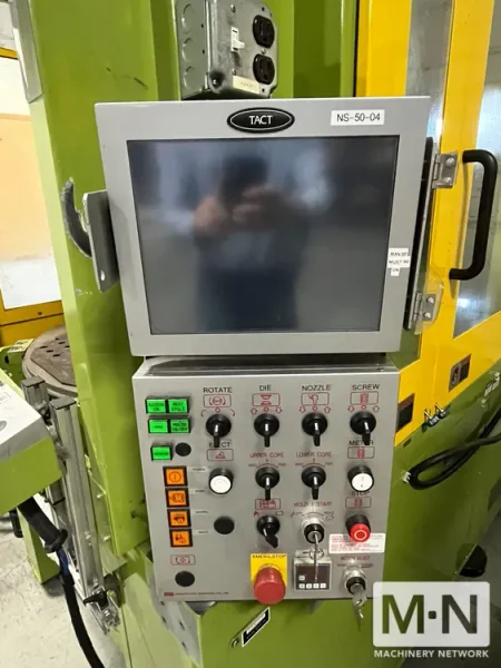 53 TON 1.6 OZ NISSEI MODEL TNX50R5V VERTICAL CLAMP AND INJECTION MOLDING MACHINE MFG 2010
