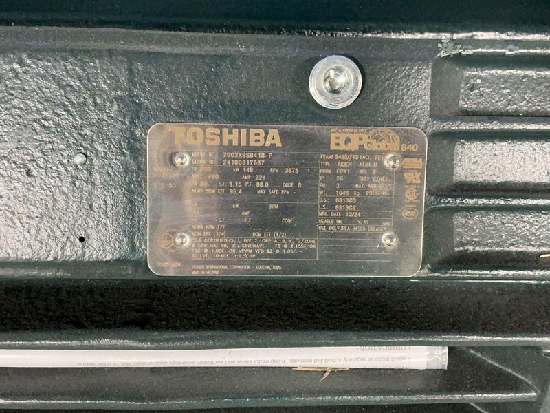 TOSHIBA 200 HP EQP GLOBAL 840 MARINE DUTY ELECTRIC MOTOR  -  2002XSSB41B-P
