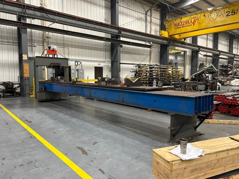 300 TON X 30' POWER TEAM TRAVELING H FRAME HYDRAULIC STRAIGHTENING PRESS: STOCK #20499