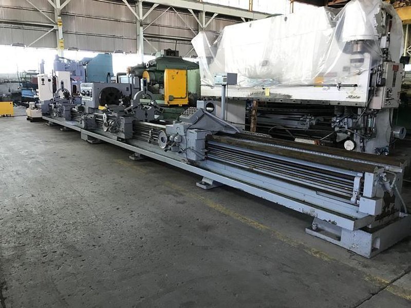 32.5" X 22'/10' LODGE &amp; SHIPLEY HOLLOW SPINDLE DUAL BED ENGINE LATHE: STOCK #10927