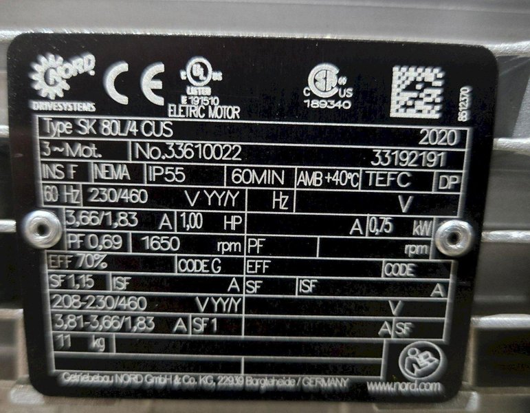 INDUSTRIAL KINETICS 8ft Chain Driven Roller Conveyor, 4ft Width, 20″ Height USED