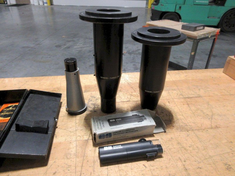 Scherr Tumico Lenses (2) 50x, (1) 20x, and (1) Edmund 30x Pocket Microscope, (1) Bosch &amp; Lomb 32mm  0.10 Portable Microscope- Auction Item