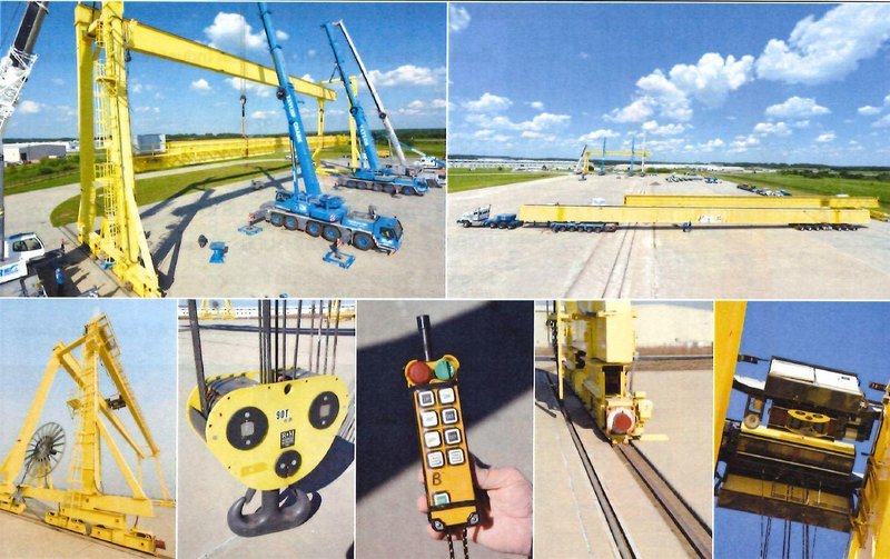 80/40 TON X 195' X 59' LIFT NORTH AMERICAN IND DOUBLE LEG ROLLING GANTRY CRANE: STOCK #12533