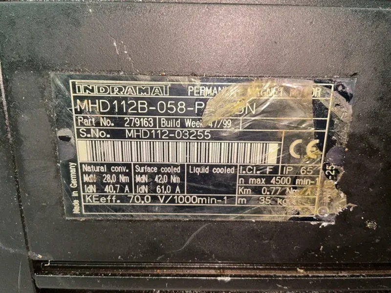 Indramat  Permanent Magnet Motor  - Mhd112b-058-p70bn