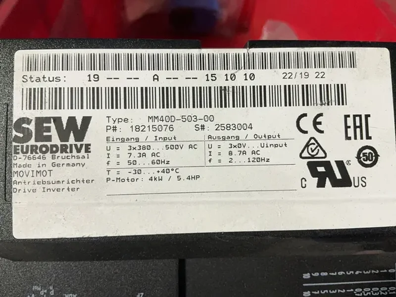 SEW EURODRIVE MOVIMOT FREQUENCY INVERTER   -  MM40D-503-00