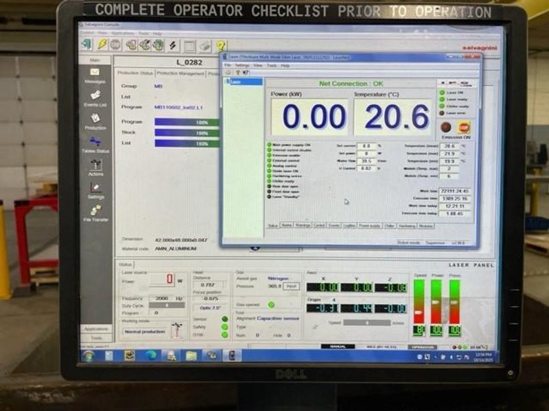 3000 WATT SALVAGNINI L3-30-SYS CNC FIBER LASER CUTTER