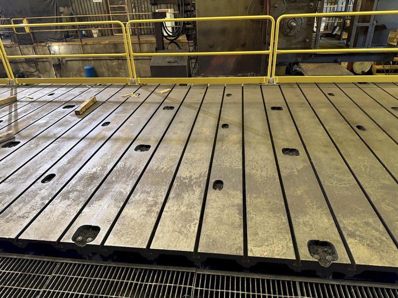 150" W X 420" L X 9" T GIDDINGS &amp; LEWIS T-SLOTTED FLOOR PLATE. STOCK # 0548926