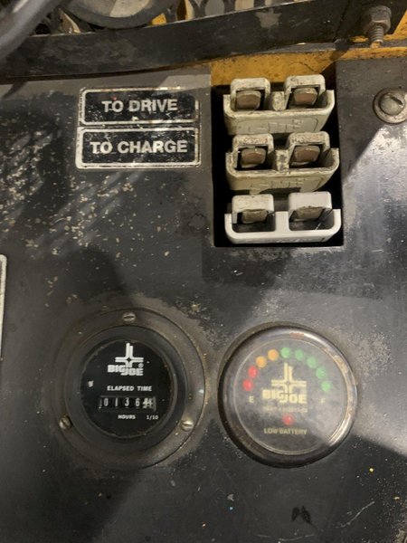 2,000 LB BIG-JOE PDI-24-A05 ELECTRIC WALK BEHIND FORKLIFT. STOCK # 1164723.