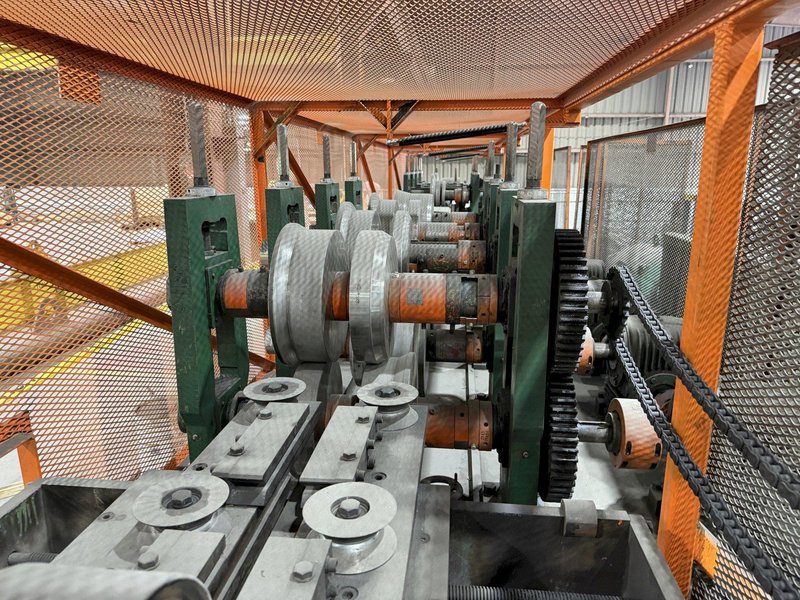 12 STAND X 3.5" ARBOR X 26" ROLL SPACE BRADBURY C&amp;Z PURLIN ROLL FORMING LINE. STOCK # 0536726
