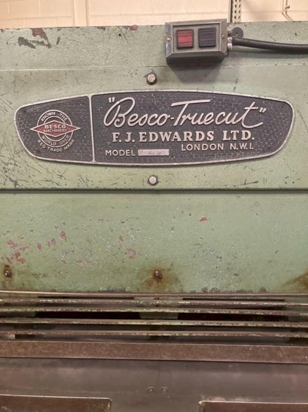 6' x 1/4" FJ EDWARDS MODEL TRUCUT HYDRAULIC SHEAR: YOBRO #24620