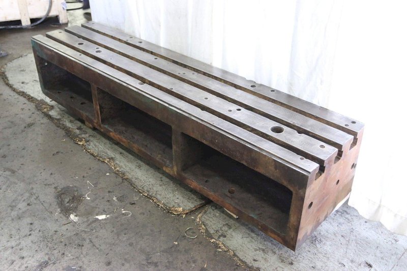 77' X 18' X 15' CAST IRON T SLOT TABLE: STOCK #17606