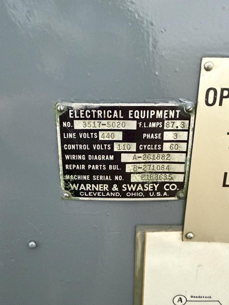 3A WARNER &amp; SWASEY M-3500 SADDLE TYPE TURRET LATHE. STOCK # 0345325