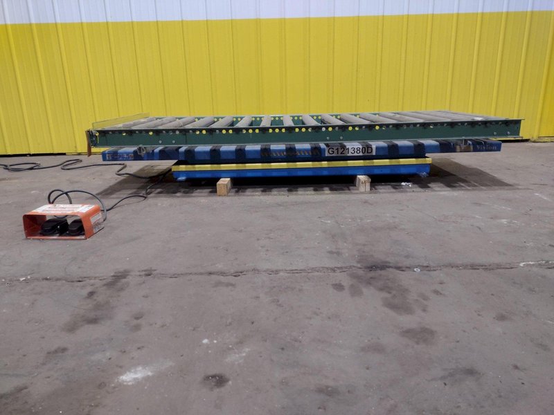 3,500 LBS X 30" X 96"  BISHAMON ROLLER TOP HYDRAULIC LIFT TABLE: STOCK #20966