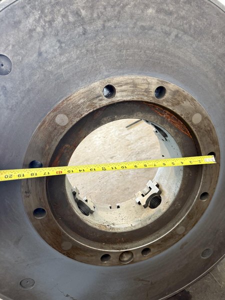 36&quot; 4-JAW (12&quot; THRU HOLE) HOLLOW SPINDLE LATHE CHUCK. STOCK # 1099825