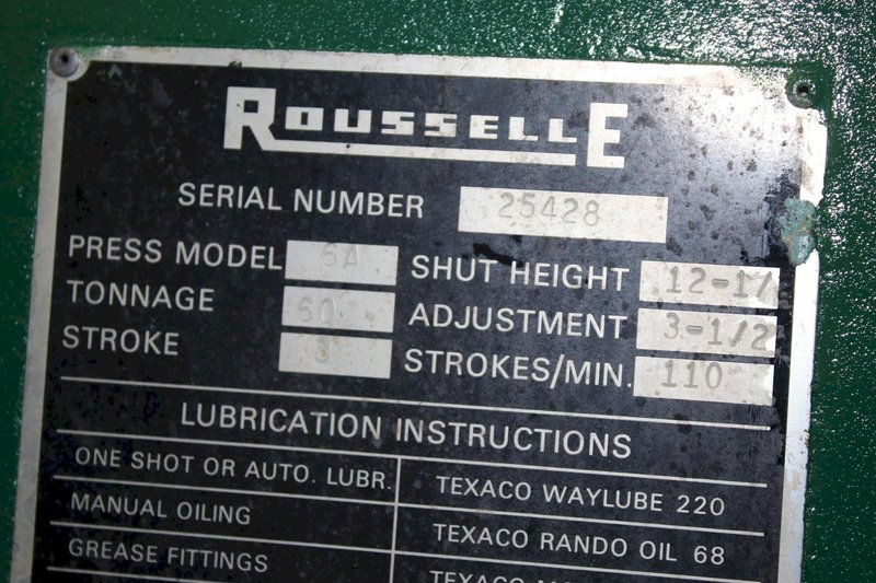 60 TON ROUSSELLE OBI FLYWHEEL PRESS: STOCK #75482