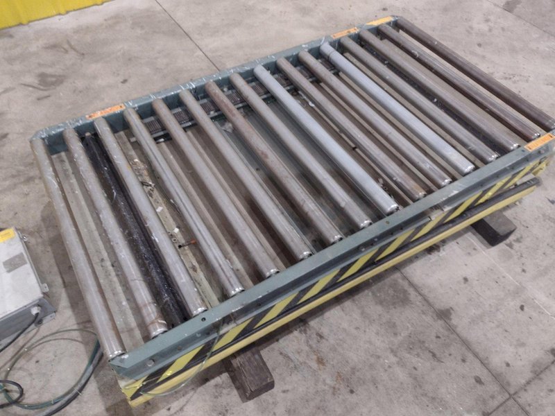 3500 LB X 60" X 36" SOUTHWORTH HYDRAULIC SCISSOR LIFT TABLE WITH ROLLER TOP: STOCK #20932