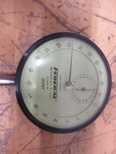 Dial Travel Indicators (3pcs) , (1) Federal 3" Face 1/2" Travel .0001" Res, (1) Brown &amp; Sharpe 3" Face 1" Travel .002mm Res, (1) Federal 1" Face .0005" Res .09" Travel- Auction Item