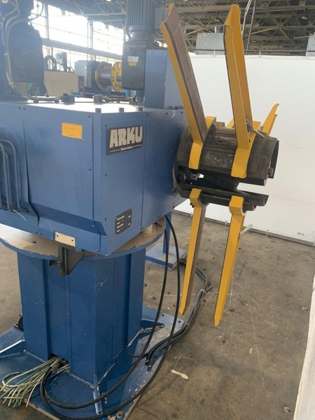8,000 LB  X 12" ARKU AH3000/2/350/FU-4Q DOUBLE END POWERED COIL REEL/UNCOILER. STOCK # 0644723