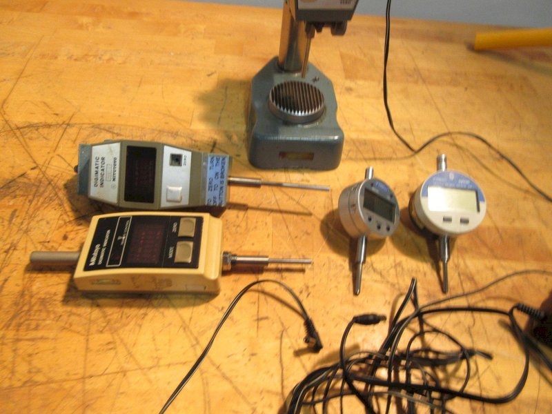 Mitutoyo (3) &amp; Fowler (2) Digital Indicators &amp; One On Height Stand- Auction Item
