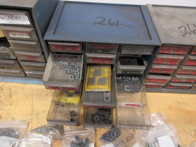 Insert Tooling Shims, Clamps, Screws in Multi Bin Organizers- Auction Item