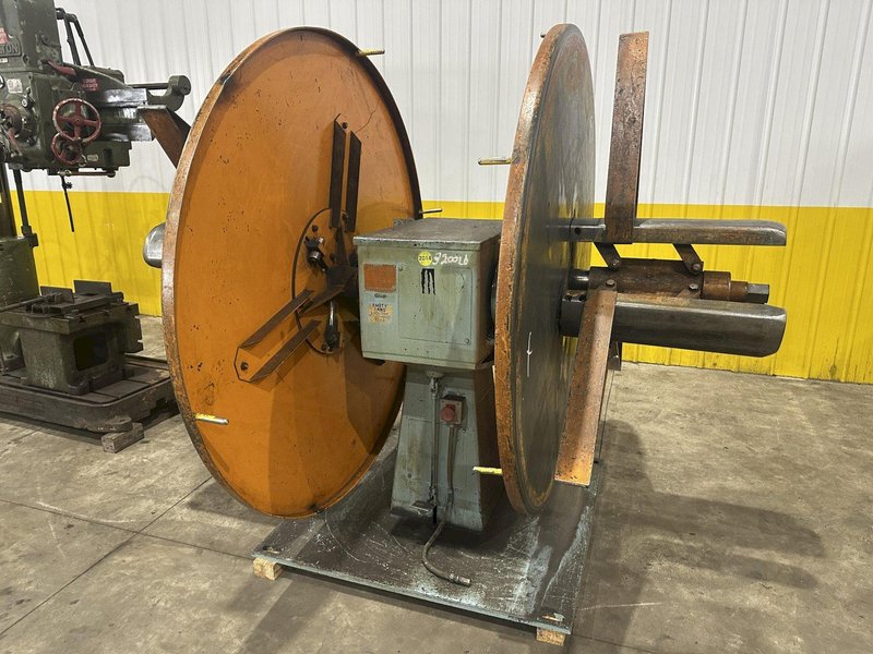 4,000 LBS x 20&quot; AMERICAN STEEL LINE MODEL #60 DOUBLE END PULL OFF UNCOILER COIL REEL: STOCK #23066