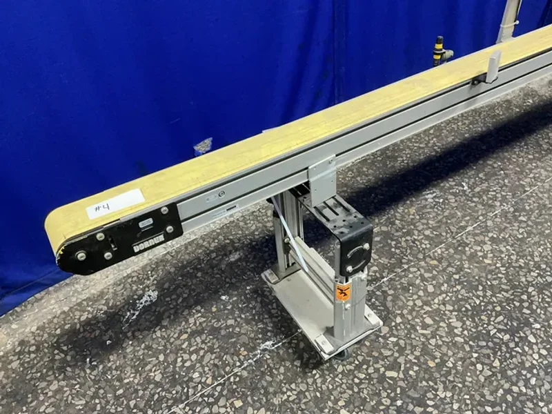 DORNER 4”X250”, 3/8 HP 3200 SERIES FLAT BELT CONVEYOR WITH LUBRICATORS ASSEMBLY  -  320M042100D1301