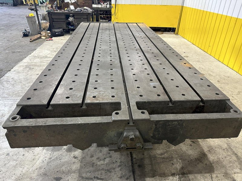6&#039; X 14&#039;6&quot; HEAVY DUTY T-SLOTTED LAYOUT TABLE ON RAISED BASE: STOCK #21788