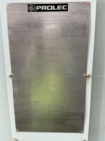 now available prolec three phase transformer 808000 kva, 345000y/199185 hv, 19500 lv, class odaf