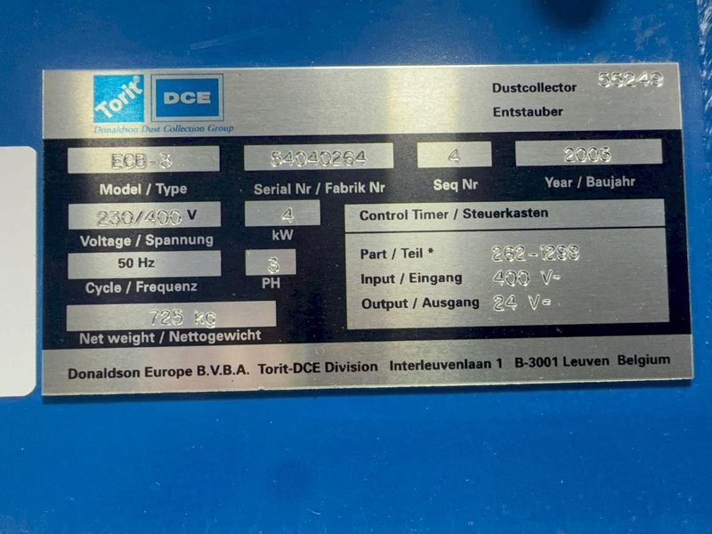 DONALDSON TORIT 4 KW DUST COLLECTOR   -  ECB-3