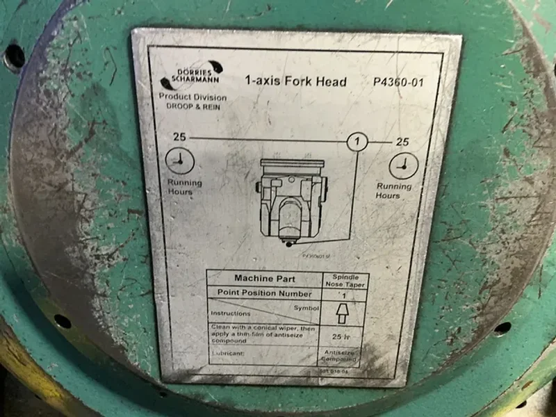 DORRIES SCHARMANN 1:15 TRANSMISSION RATIO MILLING MACHINE HEAD - 1 AXIS FORK HEAD  -  01122