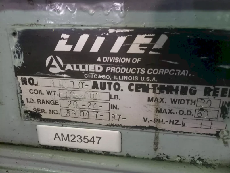 10,000 LBS X 24" LITTELL MODEL #9030 AUTOMATIC CENTERING COIL REEL: YOBRO #25440