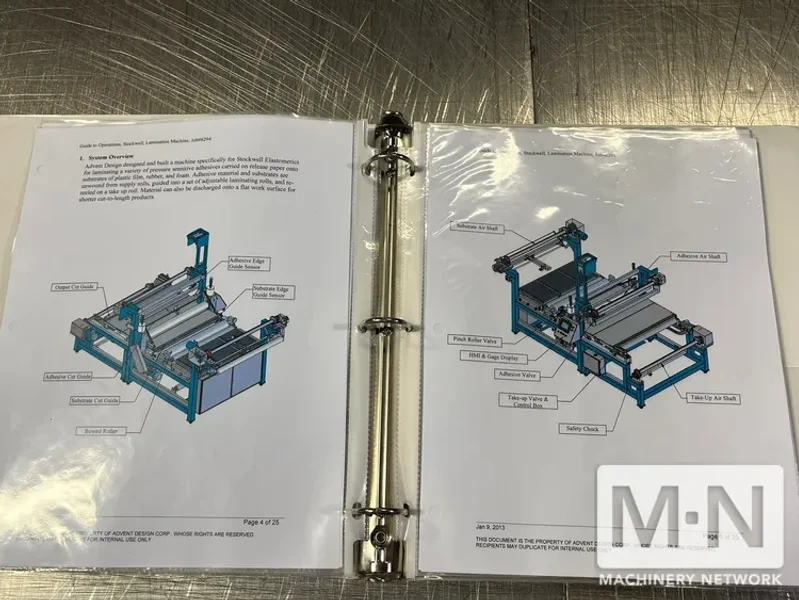 ADVENT DESIGN CORPORATION LAMINATING MACHINE MFG 2013