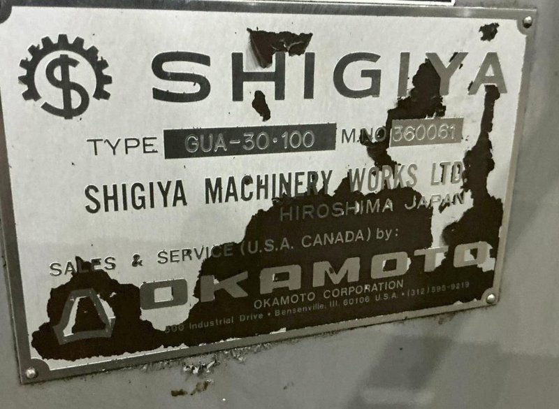 12" X 40" SHIGIYA OKAMOTO #GUA-30-100 OD HYDRAULIC CYLINDRICAL GRINDER. STOCK # 0435526