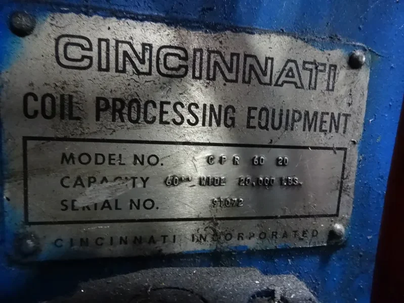 CINCINNATI 20,000LB X 60&quot; X .075&quot; CTL LINE, STOCK# 13690T