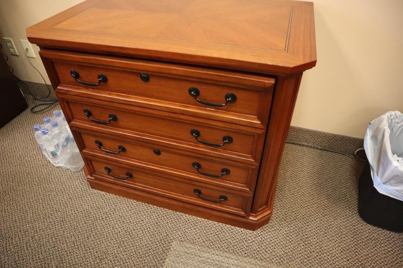 Office Desk, Credenza, Book Case, Lateral File Cabinet Table  (3) Pieces - NO CONTENTS- Auction Item