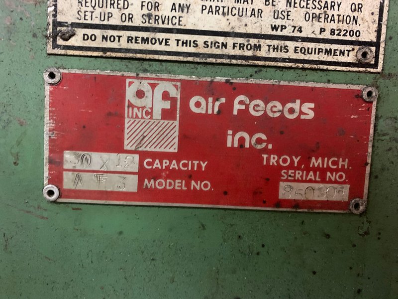 Air Feeds Inc. Air Feed Straightener Combination Press Feed 30&quot; Wide
