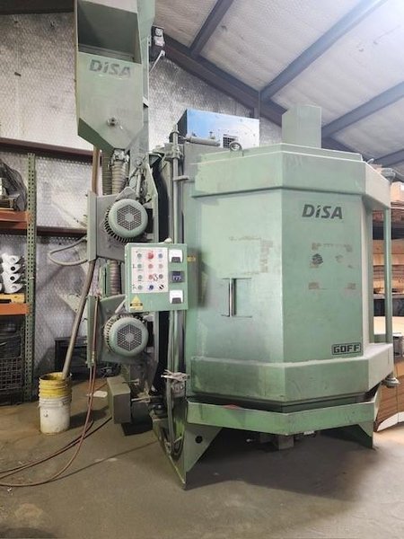 2003 Goff model 60TB 60" tablast cleaning machine s/n 03651-50-6555 with shot return system and dust collector