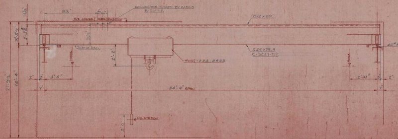7.5 TON x 47' ACECO SINGLE GIRDER BRIDGE CRANE: STOCK # 18257