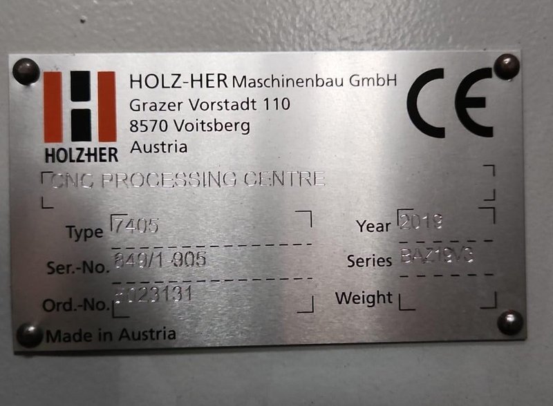 2019 HOLZHER Evolution 7405 Vertical CNC 6-Axis Machining Center
