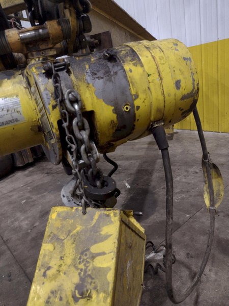 1 TON RELIABLE WALL MOUNTED JIB CRANE W/ 1 TON BUDGIT HOIST W/ TROLLEY: YOBRO #25151
